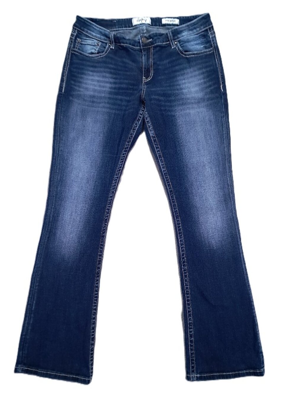 Daytrip Virgo Boot Cut Jean Women 36x34, Tag 33 X Long Dark Blue Denim Stretch